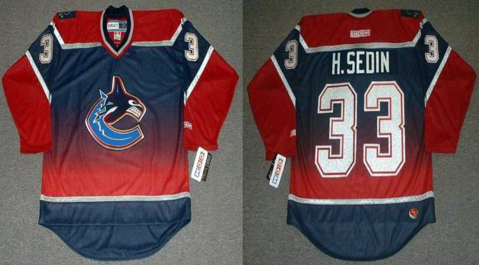 2019 Men Vancouver Canucks #33 H.Sedin Red CCM NHL jerseys->vancouver canucks->NHL Jersey